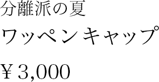 分離派の夏 ワッペンキャップ ¥3,000